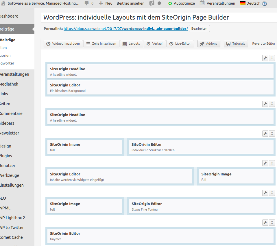 Create a Custom Structure with Page Builder by SiteOrigin