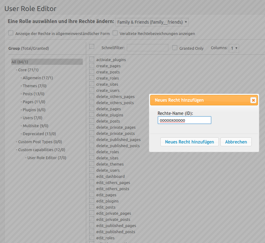 A new capability is created with the User Role Editor User Role Editor: Creating a New Capability