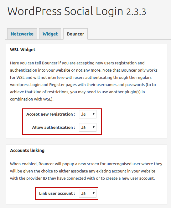 WordPress Social Login - General Settings WP Social Login: General Settings