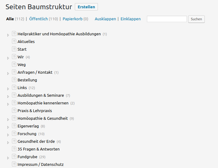 Vue des pages avec CMS Tree Page View (arscurandi.de)