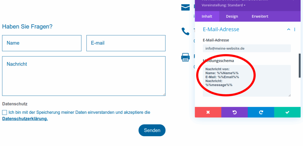 Modèle de notification DIVI